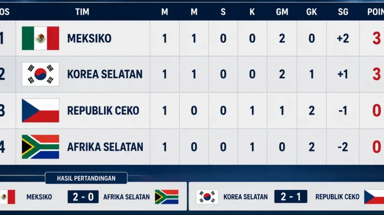 Persaingan Grup A Memanas, Korea Selatan Tempel Meksiko
