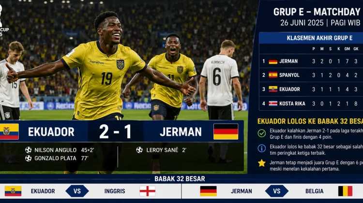 Ekuador Kalahkan Jerman di Pertandinga Terakhir Grup E