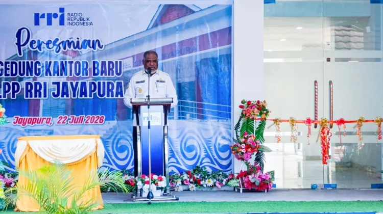 Walikota Abisai Rollo Sampaikan Sambutan pada Peresmian Gedung Baru RRI Jayapura