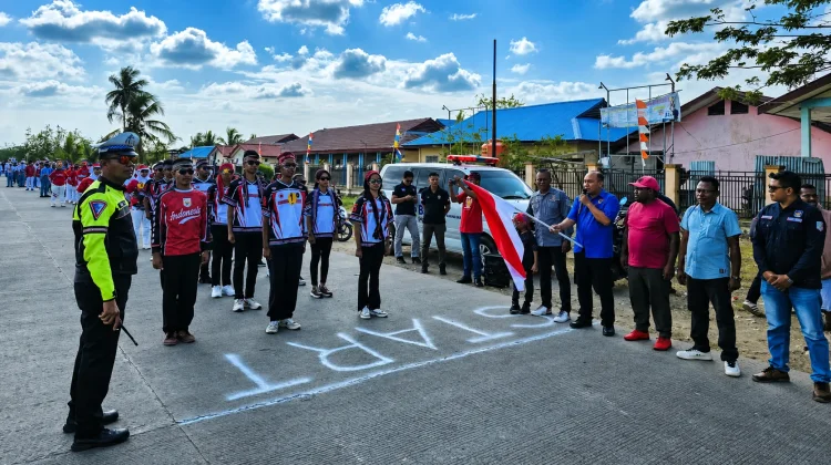 Polda Papua Barat Daya dan Sahabat Polisi Gelar Lomba Gerak Jalan Indah