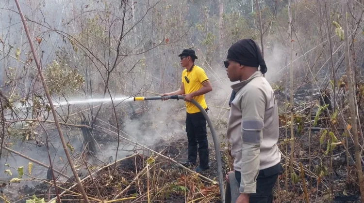 Polres Biak Numfor Padamkan Karhutla Dekat Fasilitas PLN di Kampung Urfu