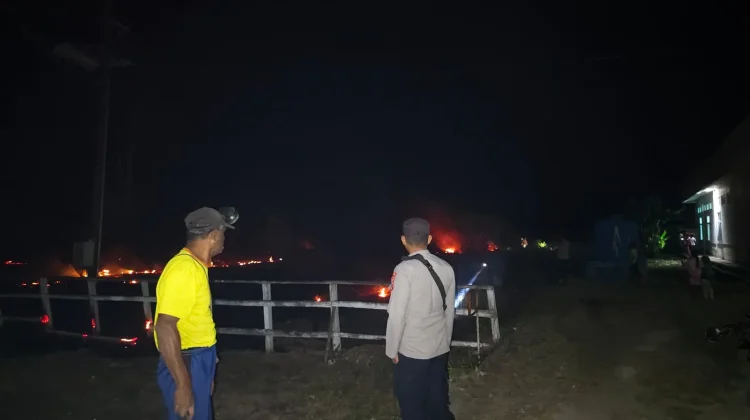 Polisi dan Warga Berhasil Memadamkan Kebakaran Lahan di Naukenjerai