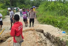 Polisi Bertindak Cepat Atasi Tanah Amblas di Kali Tami