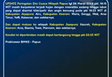 BMKG Ingatkan Warga Waspada Hujan Lebat Papua Malam