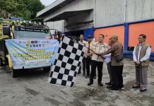 Satgas Pangan Polda Papua Melepas Pendistribusian Ratusan Ton Beras SPHP