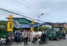 Polisi Kawal Pelaksanaan Ibadah Sholat Idul Fitri 1447 H Muhammadiyah Jayapura