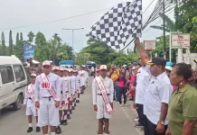Semarak Hardiknas 2026, Wakil Bupati Jayapura Buka Lomba Gerak Jalan Pelajar