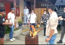 Sat Narkoba Polres Jayapura Musnahkan BB Kasus Ganja