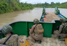 Satgas ODC Bersama Polres Yahukimo Amankan Jalur Logistik di Perairan