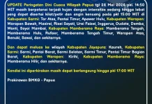 BMKG Waspadai Hujan Lebat di Papua Utara