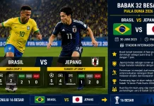 Brasil Bertemu Jepang di Babak 32 Besar