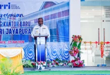 Walikota Abisai Rollo Sampaikan Sambutan pada Peresmian Gedung Baru RRI Jayapura
