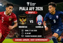 Indonesia vs Kamboja di Piala AFF 2026