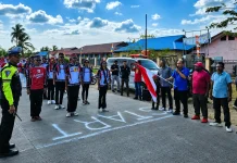 Polda Papua Barat Daya dan Sahabat Polisi Gelar Lomba Gerak Jalan Indah