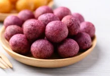 Intip Resep Simpel Bola-Bola Ubi Ungu Isi Cokelat Lumer