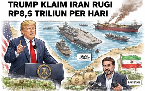 Trump Klaim Iran Rugi 8,5 Triliun Rupiah Per Hari