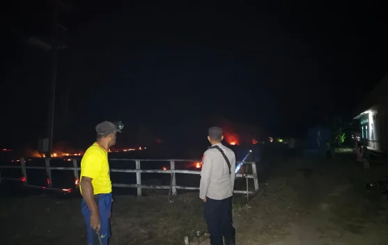 Polisi dan Warga Berhasil Memadamkan Kebakaran Lahan di Naukenjerai