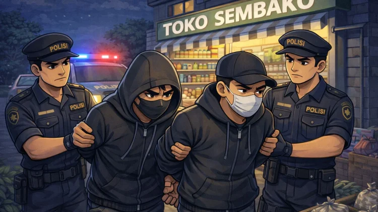 Dua Pelaku Pencurian Toko Sembako Diamankan Polisi