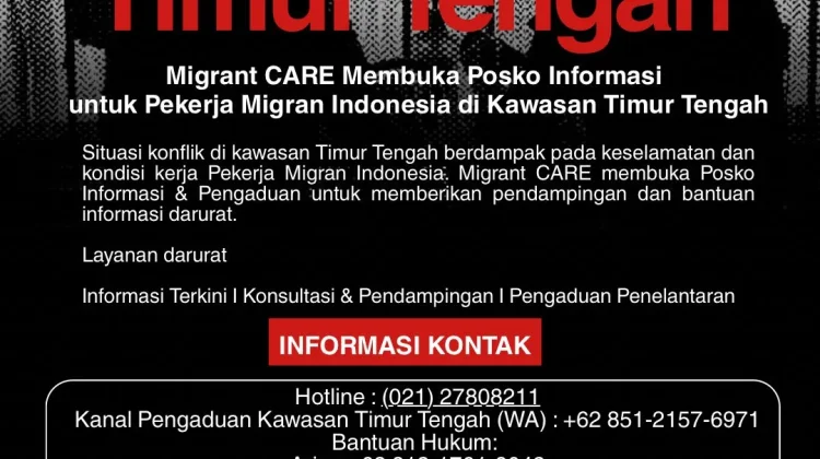 Migrant CARE Desak Perlindungan PMI Konflik Timur Tengah