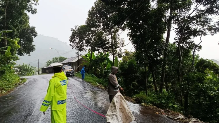 Longsor Tutup Sebagian Jalur Nasional Kalibaru Banyuwangi