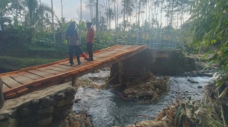 TRC BPBD Jember Tinjau Jembatan Ambruk di Tanggul