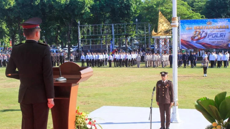 Hari Bhayangkara Kapolres Bayu Paparkan Kinerja Polri Meningkat