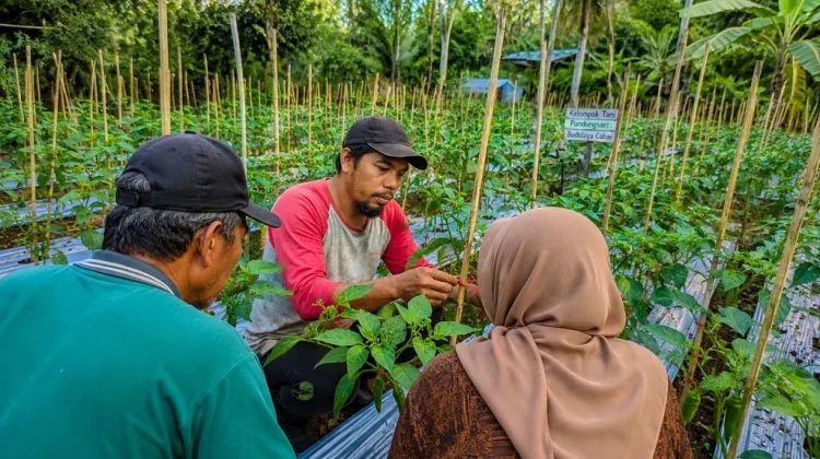 Aparatur Pemdes Pundungsari Beri Teladan Ketahanan Pangan Lewat Budidaya Cabai