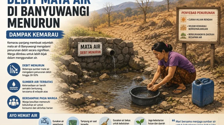 Sebelas Mata Air Banyuwangi Menyusut Akibat Kemarau