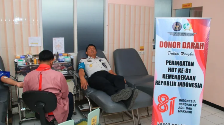 Sambut HUT RI, Lapas Banyuwangi Gelar Donor Darah