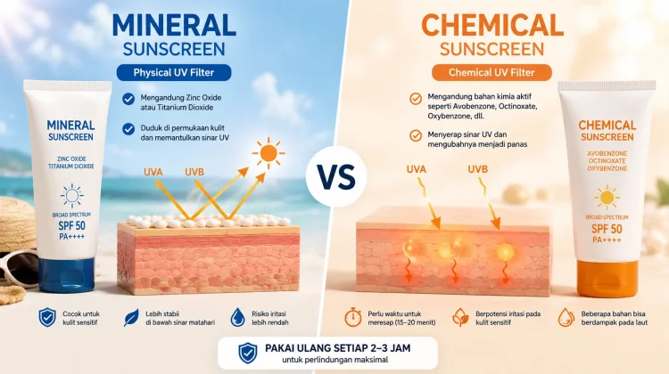Mineral vs Chemical Sunscreen: Mana yang Paling Pas Buat Kulit Kamu?
