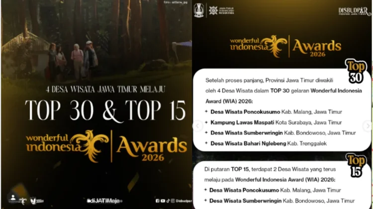 Desa Sumberwringin Bondowoso Melaju ke TOP 15 Wonderful Indonesia Awards 2026
