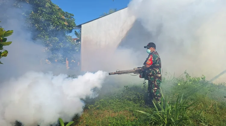 Tenaga Kesehatan dan TNI di Jogotrunan Dampingi PSN dan Fogging