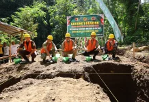 TNI Kebut Jembatan Gantung Perintis Garuda di Songgon Banyuwangi