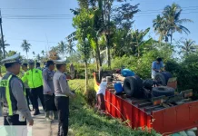 Truk Terguling di Grujugan, Sopir Selamat