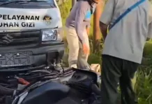 Mobil SPPG VS Motor, Sopir Kurang Konsentrasi