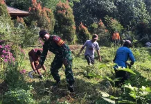 Warga Bersihkan Situs Selogending di Lumajang