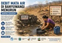 Sebelas Mata Air Banyuwangi Menyusut Akibat Kemarau