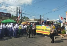 Ratusan Pelajar Ikuti Gerak Jalan Meriahkan Hut RI