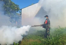Tenaga Kesehatan dan TNI di Jogotrunan Dampingi PSN dan Fogging