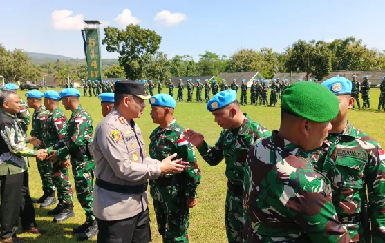 Hadiri Pelepasan Prajurit TNI, Ini Pesan Haru Kapolres Bondowoso
