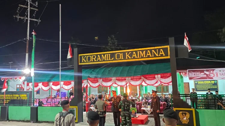 Kapolres Kaimana Pimpin Upacara Taptu Sambut HUT RI Ke-81