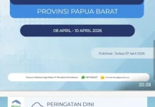 BMKG Papua Barat Prediksi Potensi Hujan Sedang hingga Lebat Beberapa Hari Kedepan