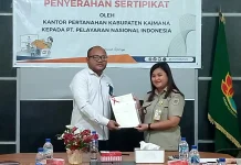 Pelni Kaimana Apresiasi Kantor Pertanahan Percepat Perpanjangan Sertipikat HGB