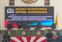 DPRK Kaimana Gelar Paripurna Bahas Ranperda Pertanggungjawaban APBD 2025