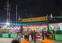 Kapolres Kaimana Pimpin Upacara Taptu Sambut HUT RI Ke-81