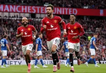 Bruno Hattrick, Manchester United Hancurkan Ipswich Town di Liga Inggris