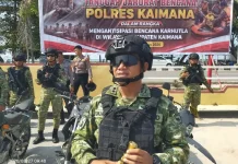 Yonif TP 864 dan Polres Kaimana Perkuat Patroli Gabungan