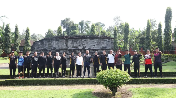 Tinjau Candi Surowono, Polres Kediri Optimalkan Gowes Syawalan