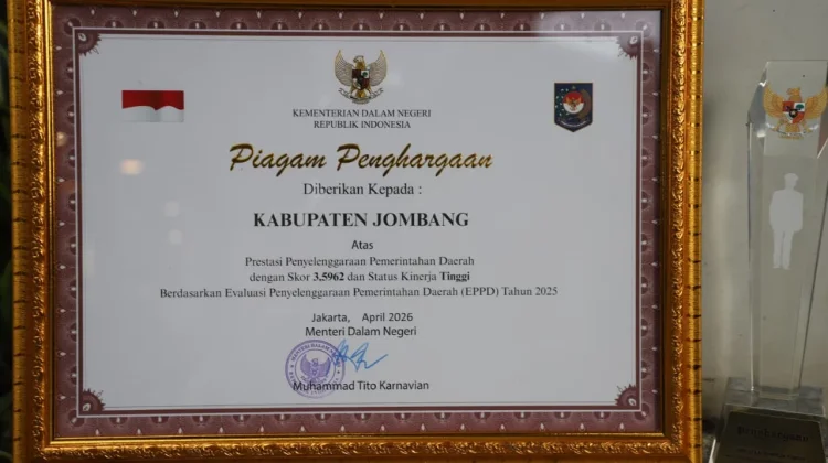 Hasil EPPD, Jombang Duduki Peringkat Empat Nasional