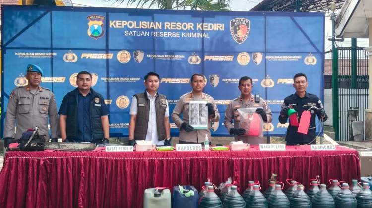 Satreskrim Polres Kediri Amankan Pelaku Penyalahgunaan BBM Bersubsidi
